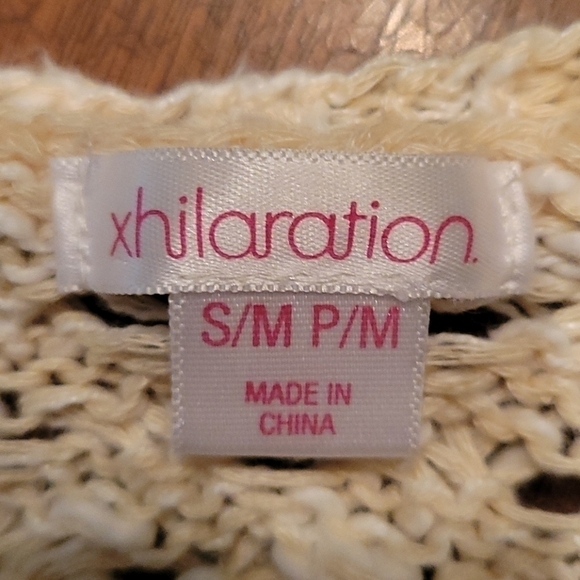 3/$30 XHILARATION Western Boho Crochet Open Front Fringe Waistcoat Sweater Vest - Picture 5 of 8